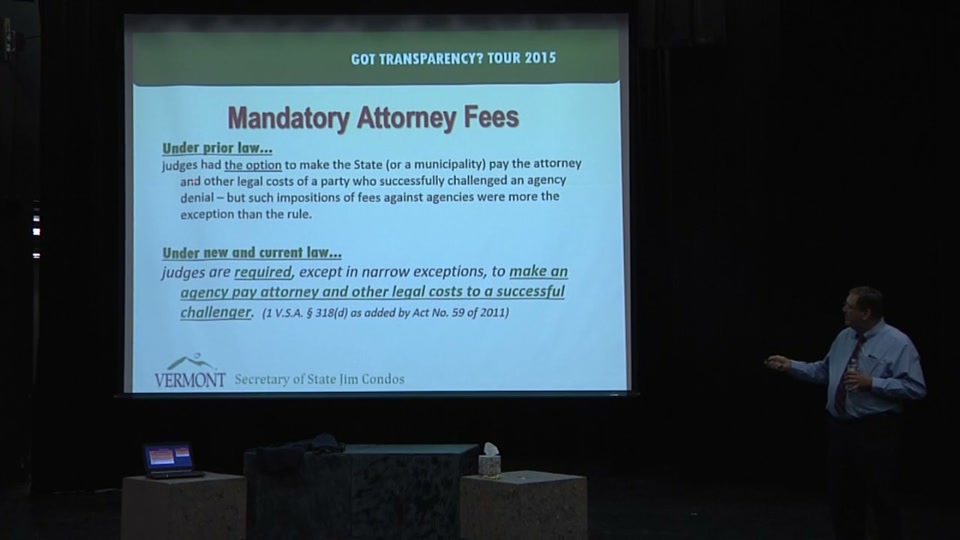 2015 Transparency Tour: VT Secretary of State, Jim Condos
