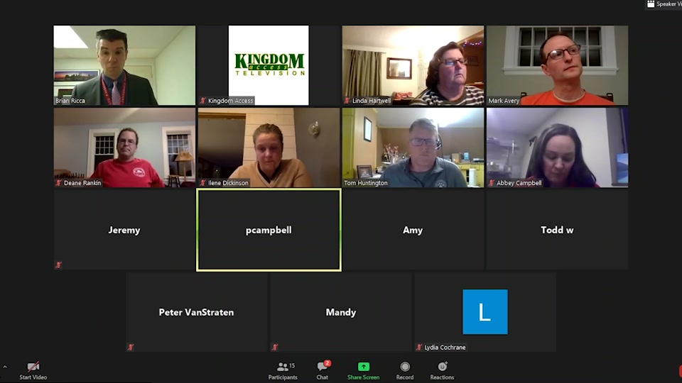 St. Johnsbury School Board, 12/7/20
